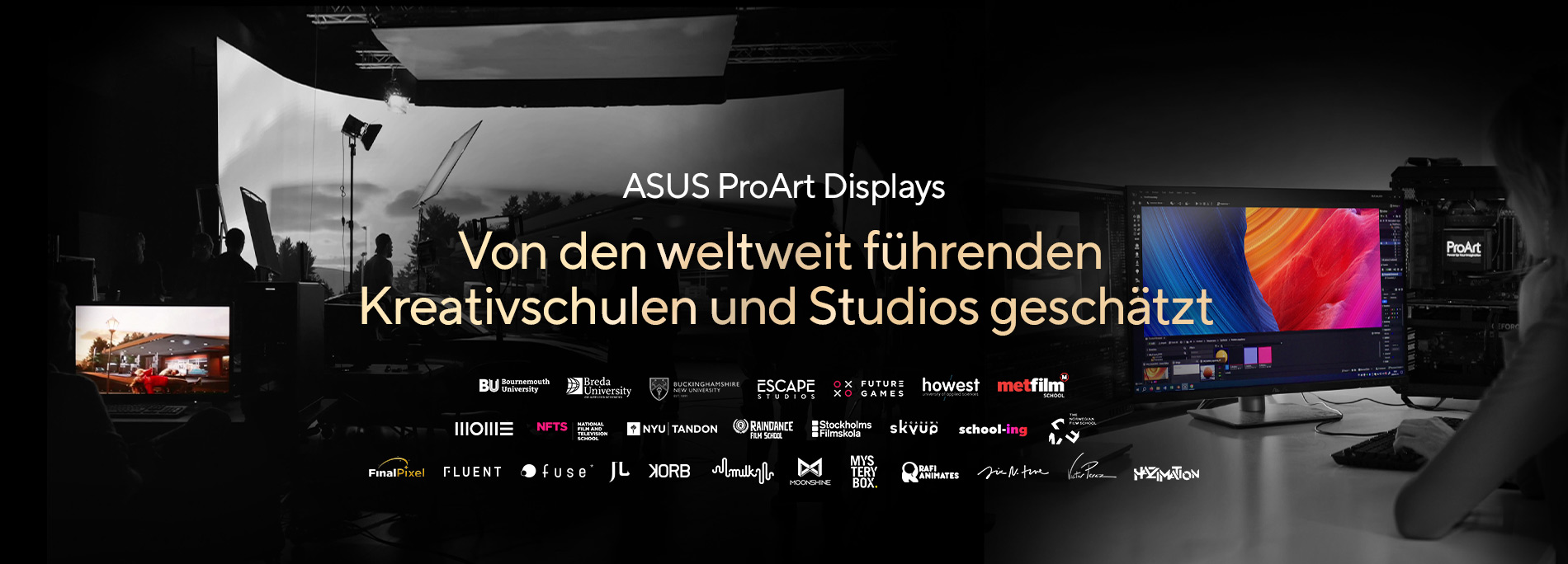 ASUS ProArt — Von den weltweit führenden Kreativschulen und Studios geschätzt