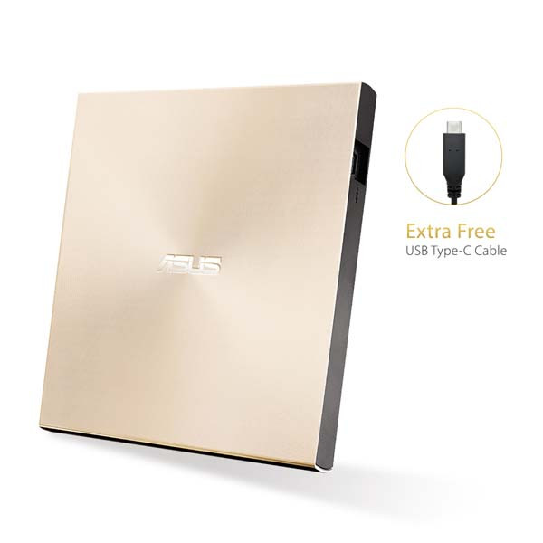 ASUS SDRW-08U9M-U ZenDrive U9M gold, externes DVD Laufwerk mit USB-C Kabel