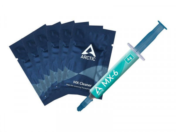 Wärmeleitpaste ARCTIC MX-6 (4 gr.) with 6 pcs MX Cleaner