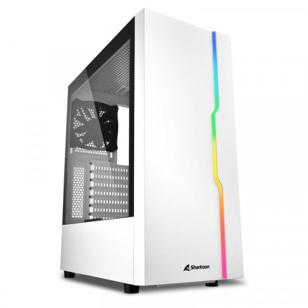 Sharkoon Gehäuse RBG ATX Midi Tower weiß 40,0x19,0x45,6cm