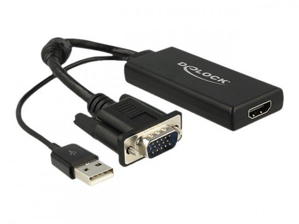 VGA Adapter Delock D-Sub15 + USB -> HDMI St/St/Bu