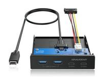 GRAUGEAR USB-HUB Multi Front Panel, USB 3.2 Gen2 Type-C