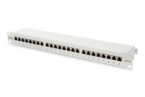 DIGITUS Patchpanel 1HE 24-Port Cat6 geschirmt grau