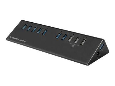 USB3.0-HUB 10-Port LC-Power LC-HUB-ALU-2B-10 inkl. 3xLadefu