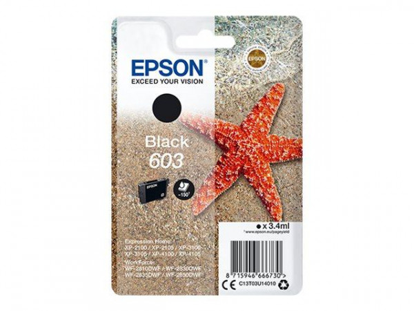 Patrone Epson 603 T03U1 black 3,4 ml