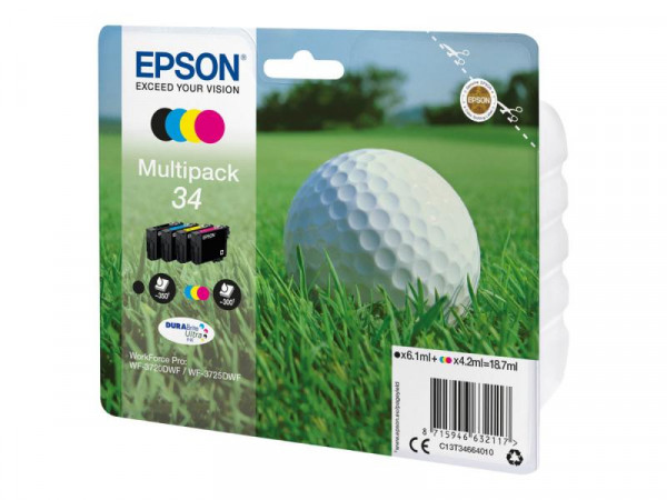 Multipack Epson WorkForce Pro WF-37 4erPack black + Color