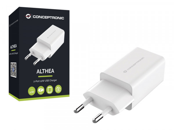 CONCEPTRONIC Ladegerät 2Port 12W USB PD USB C > A weiß