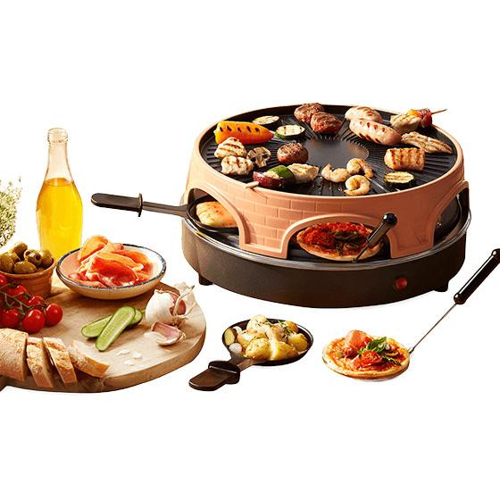 Emerio Kombi-Pizza Ofen,Pizzarette,Raclette,Grill, 6 Pers.