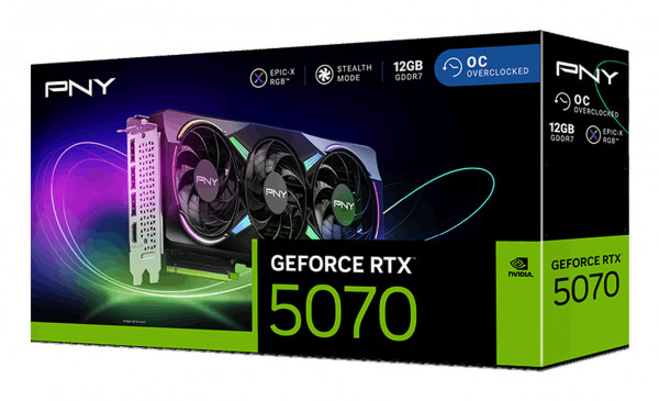 PNY RTX5070 VERTO ARGB OC Triple Fan 12GB GDDR7 HDMI 3xDP