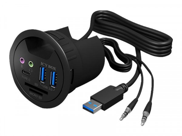 Hub 3-Port IcyBox USB 3.0 IB-Hub1404A Tisch-Hub mit Audio