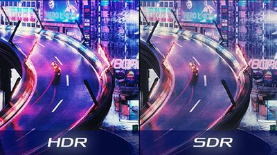 High Dynamic Range (HDR) mit DCI-P3 90% und DisplayHDR 400