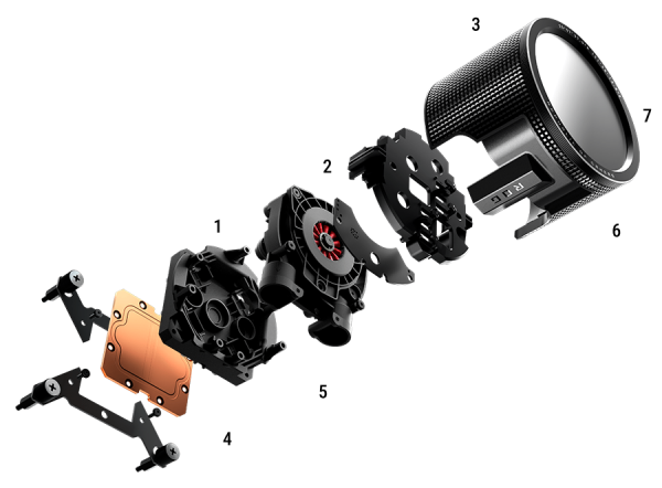 Asetek-Pumpe der 8. Generation mit 3-Phasen-Motor