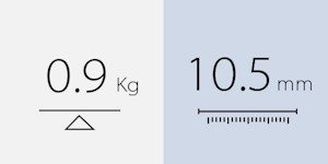 Der MB16AHV wiegt 0,9 kg und ist nur 10,5 mm schmal