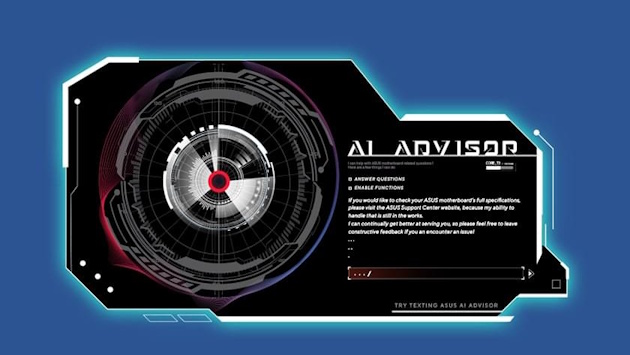 Die Benutzeroberfläche zeigt, dass der ASUS AI Advisor mit einem Klick eingerichtet werden kann.